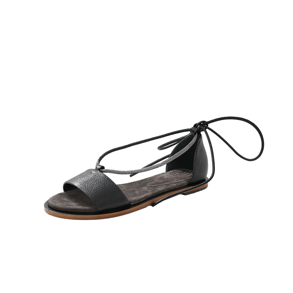 BRUNELLO CUCINELLI-Leather Monili Strap Sandal-