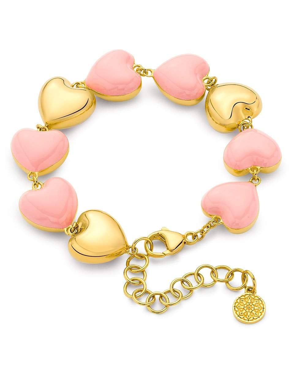 BUDDHA MAMA-Pink Enamel Heart Bracelet-