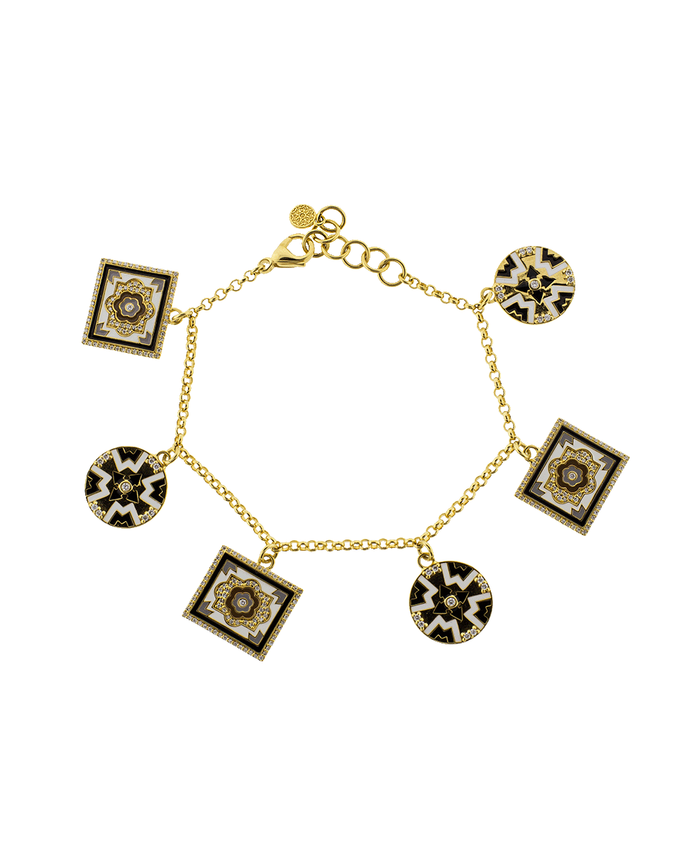 BUDDHA MAMA-Dainty Enamel Tile Bracelet-YELLOW GOLD