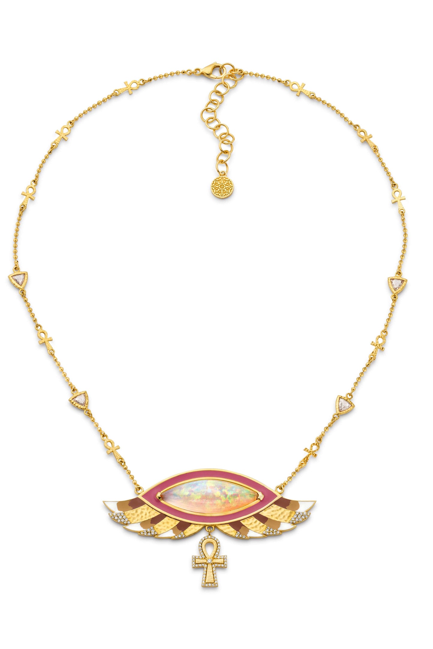 BUDDHA MAMA-Ethiopian Opan Wing Necklace-YELLOW GOLD