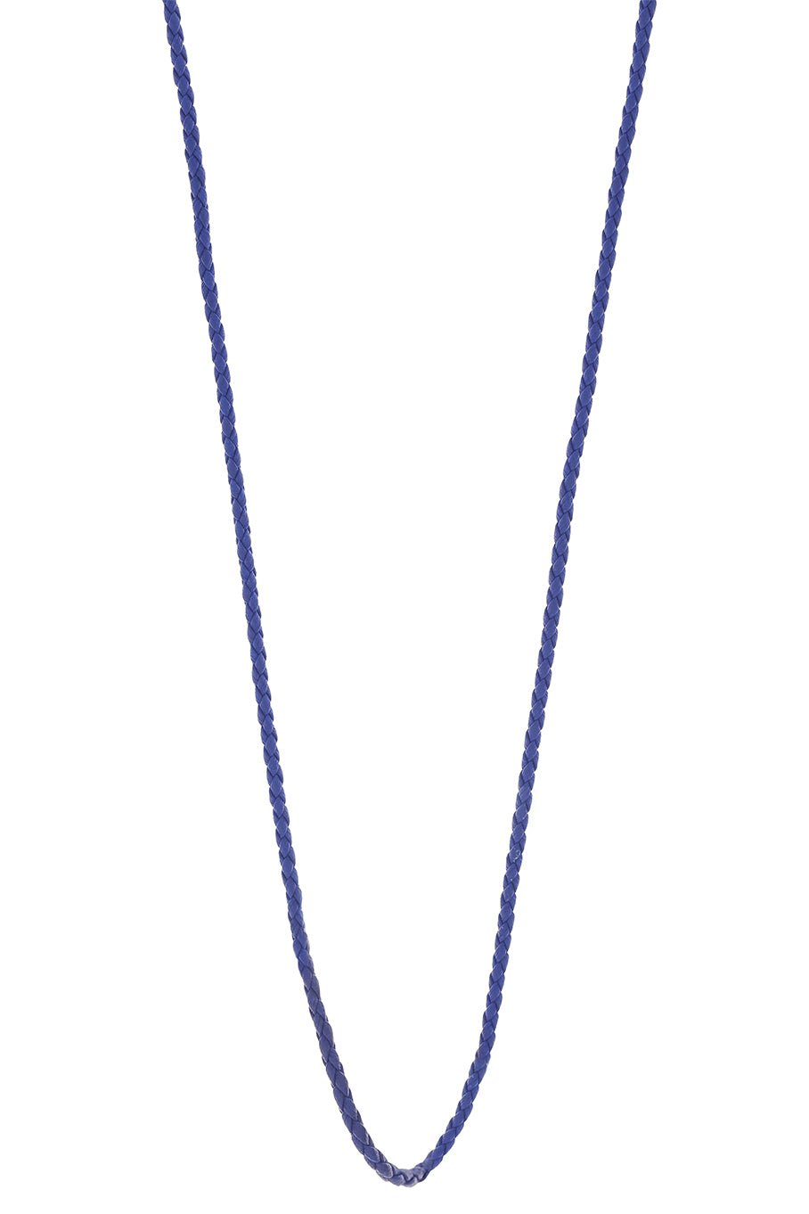BUDDHA MAMA-Faux Leather Cord Necklace - Blue-YELLOW GOLD