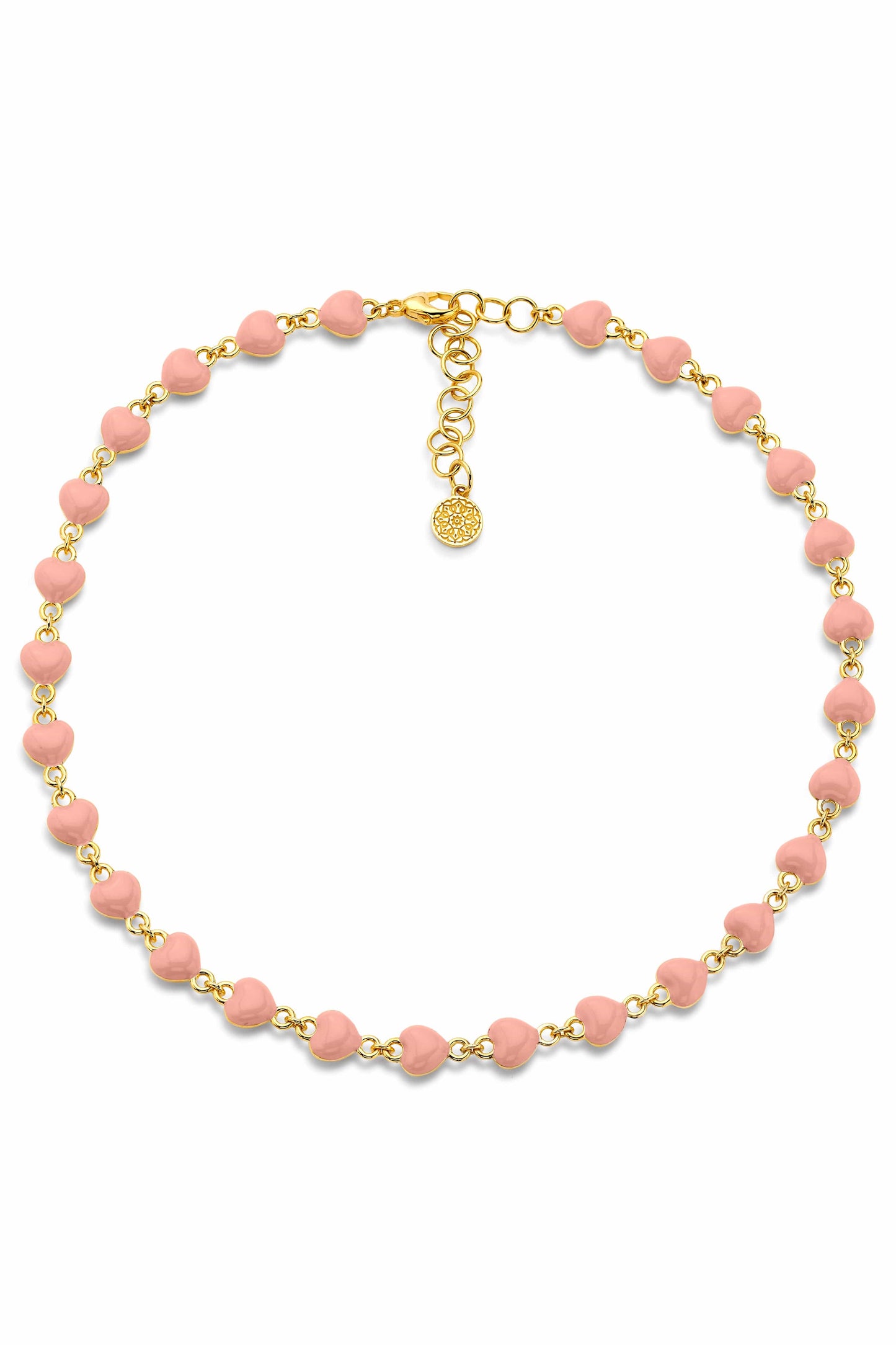 BUDDHA MAMA-Pink Heart Necklace-YELLOW GOLD