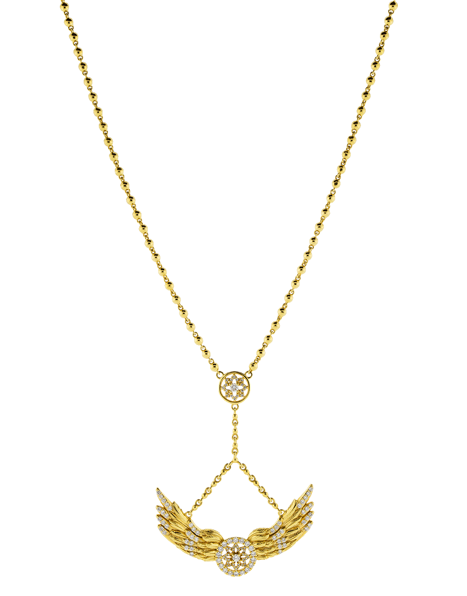 BUDDHA MAMA-Angel Wind Rosary Necklace-YELLOW GOLD