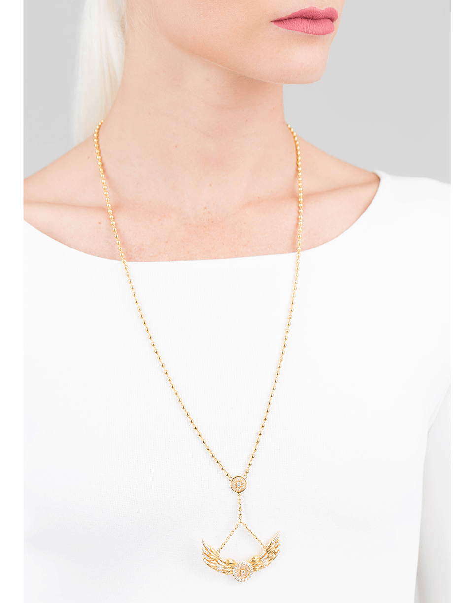 BUDDHA MAMA-Angel Wind Rosary Necklace-YELLOW GOLD