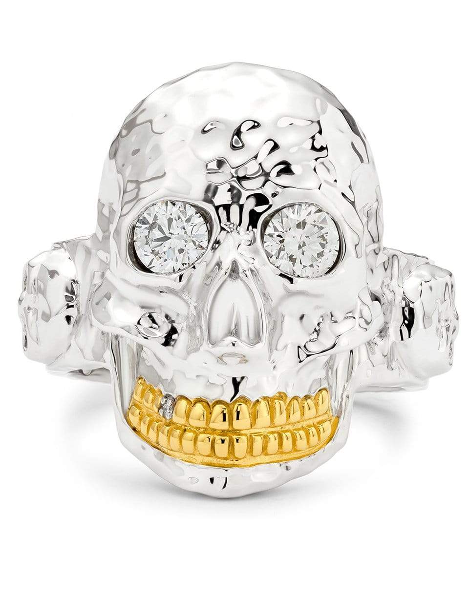 White Gold Diamond Skull Ring JEWELRYFINE JEWELRING BUDDHA MAMA   