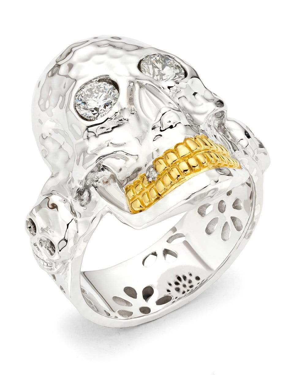 White Gold Diamond Skull Ring JEWELRYFINE JEWELRING BUDDHA MAMA   