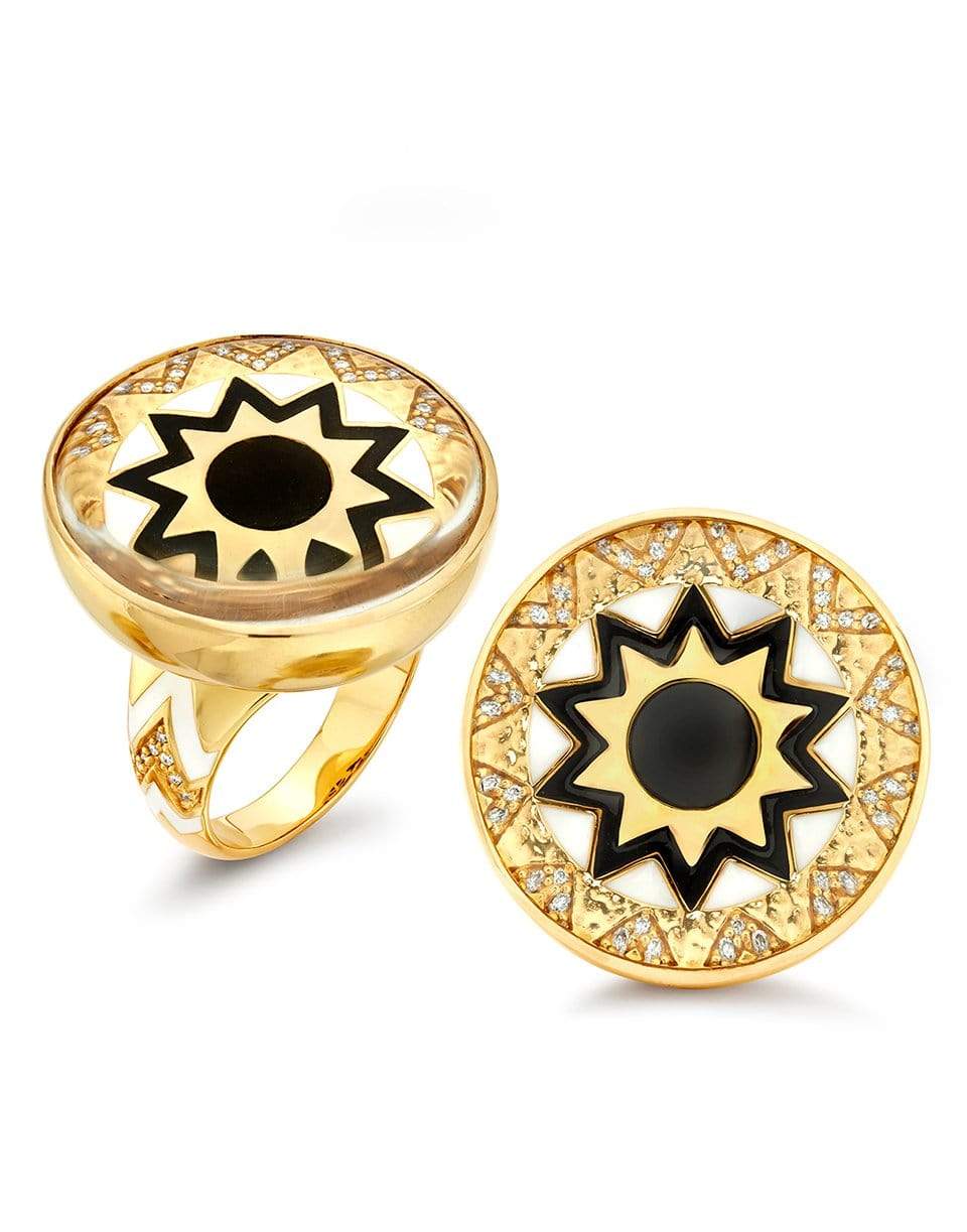 BUDDHA MAMA-Black Sun Crystal Ring-YELLOW GOLD