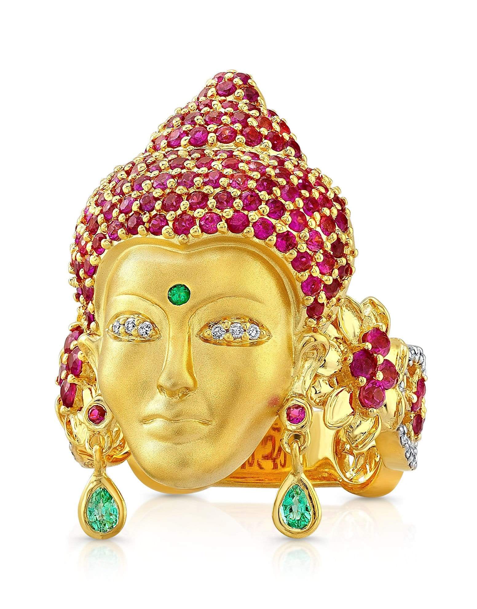 BUDDHA MAMA-Pretty Buddha Pink Sapphire Ring-YELLOW GOLD