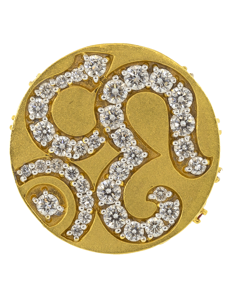 BUDDHA MAMA-Diamond Om Coin Ring-YELLOW GOLD