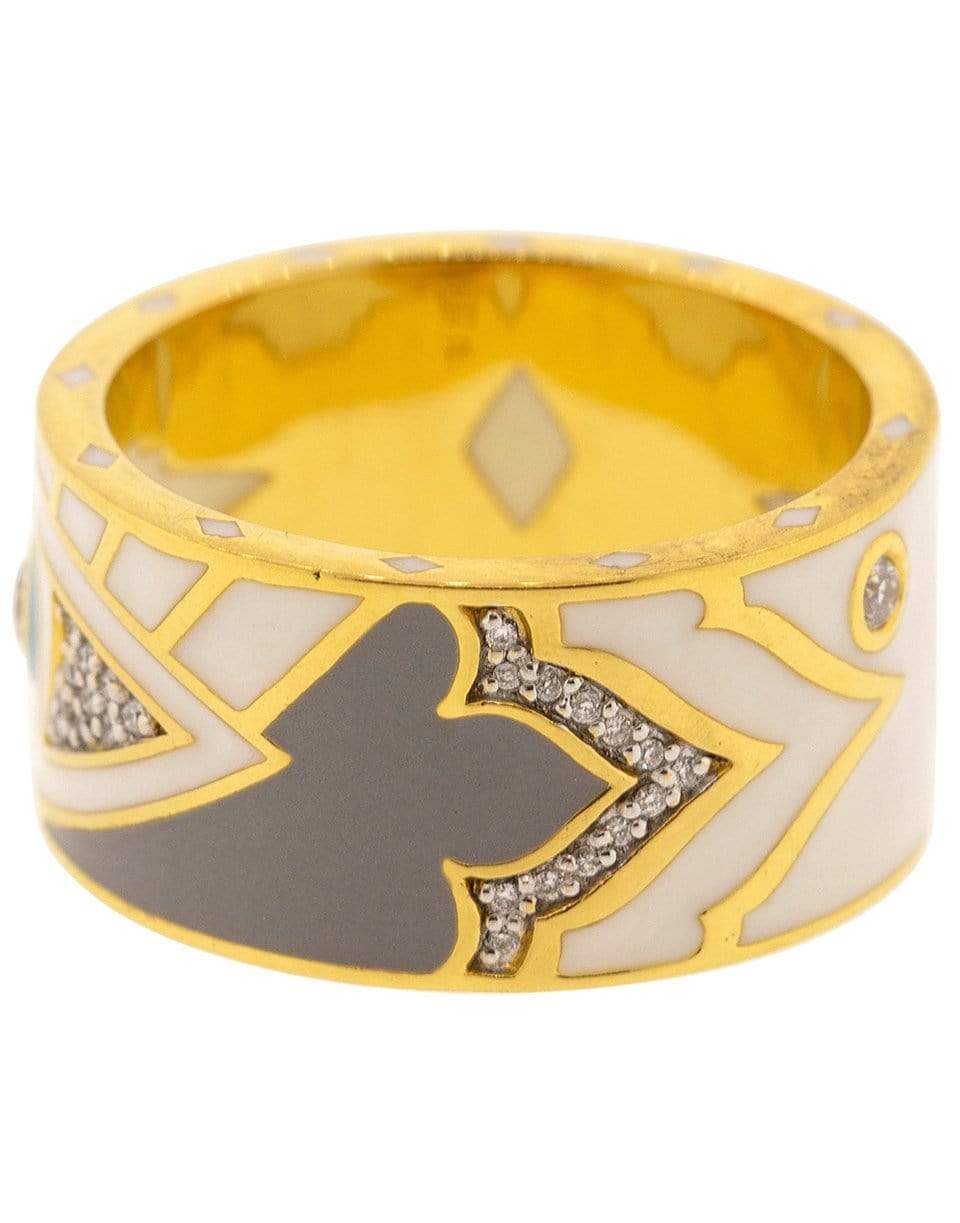 BUDDHA MAMA-Diamond and Enamel Evil Eye Ring-YELLOW GOLD