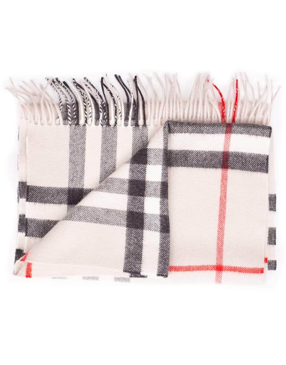 BURBERRY-Giant Check Cashmere Scarf-STONE