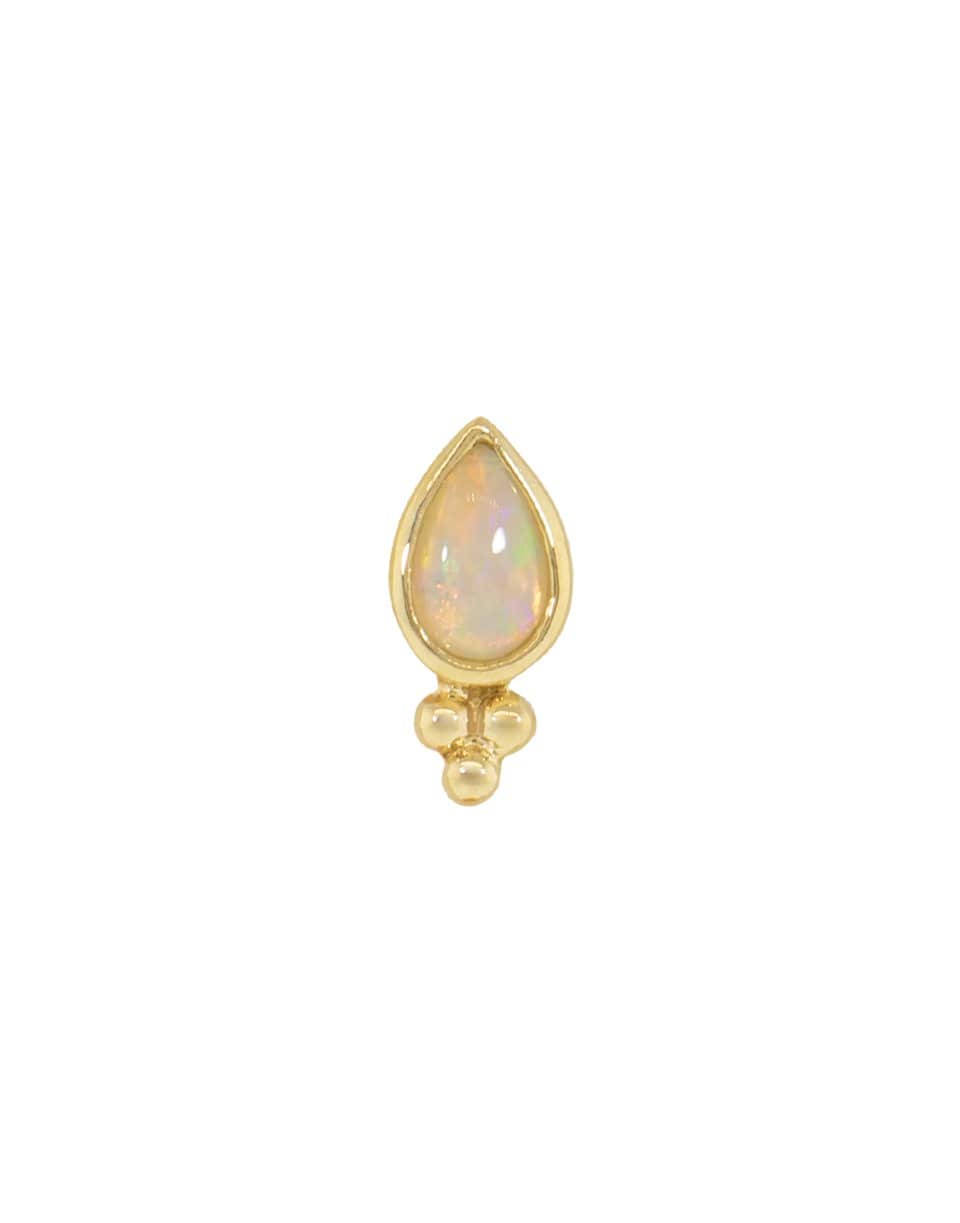 BVLA-Rose Gold White Opal Pear Tri Accent Stud-ROSE GOLD