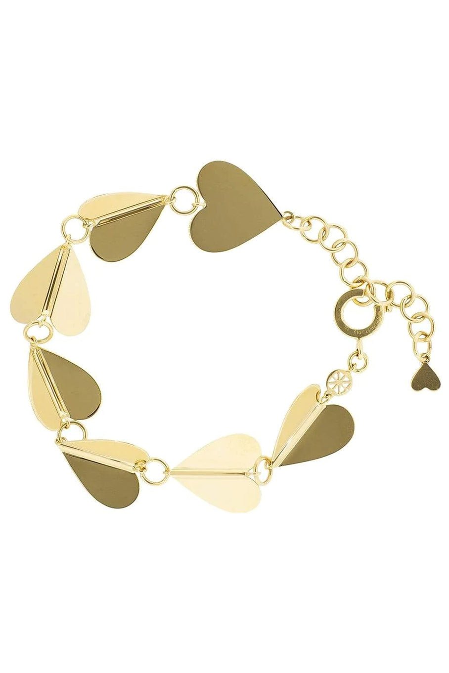 CADAR-Large Hearts Bracelet-YELLOW GOLD