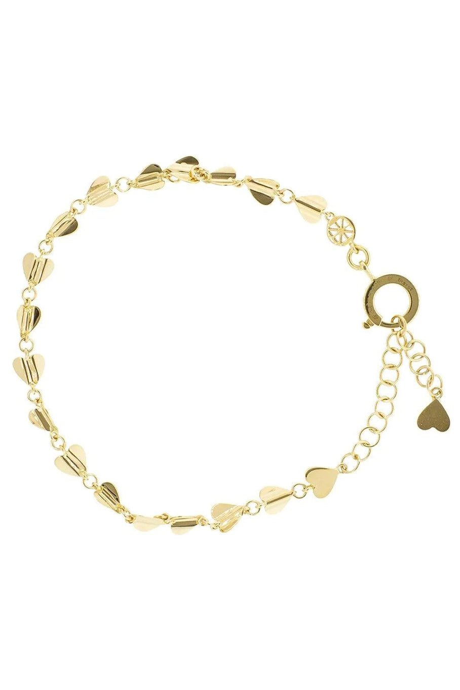 CADAR-Small Hearts Bracelet-YELLOW GOLD