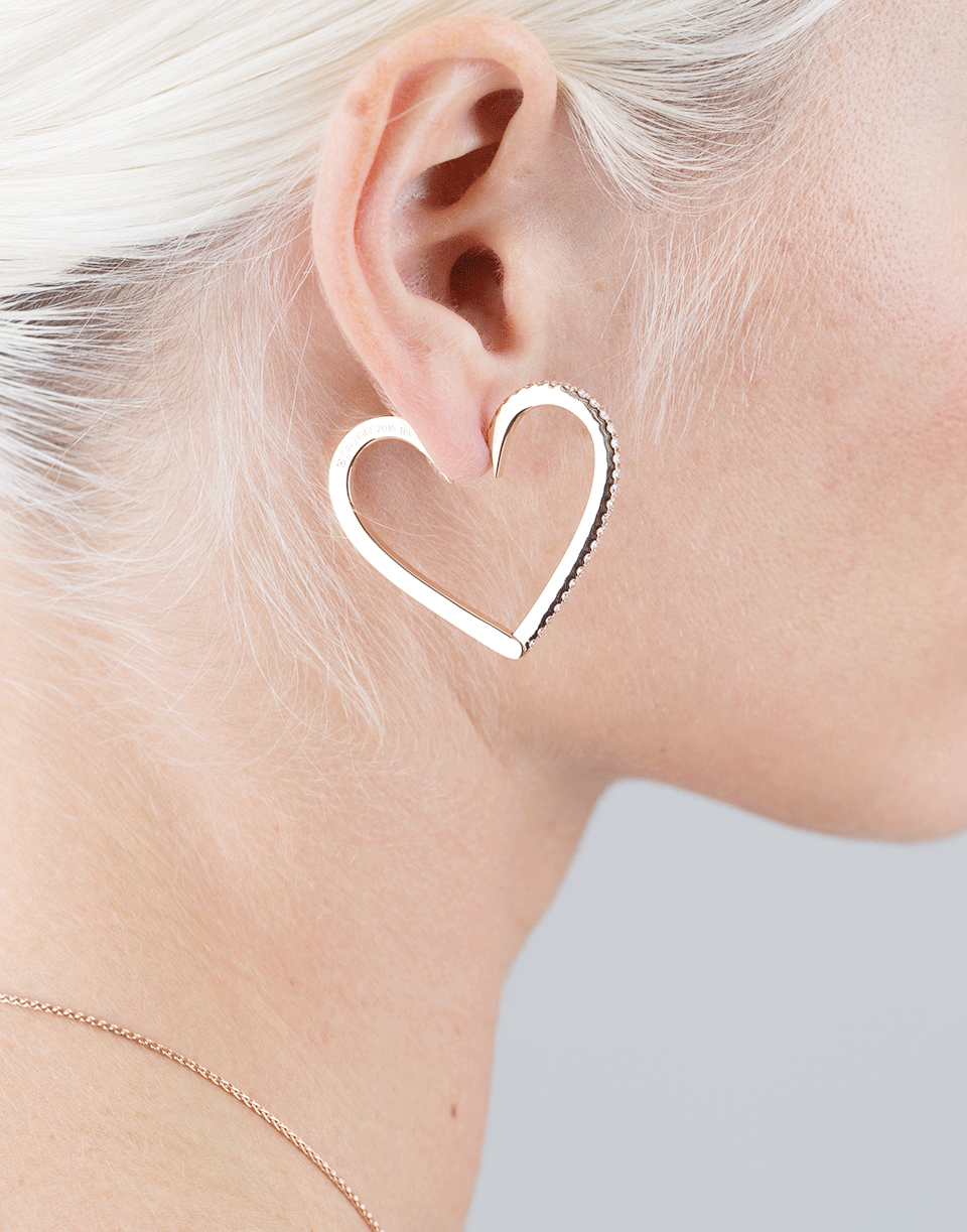 CADAR-Endless Large Heart Earrings-ROSE GOLD