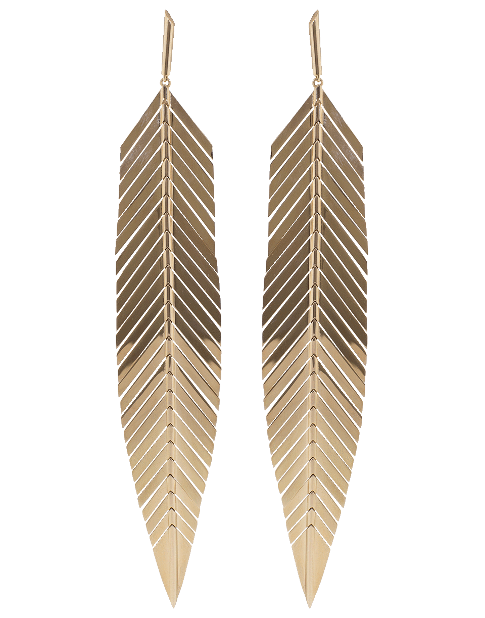 CADAR-Large Feather Drop Earrings-ROSE GOLD