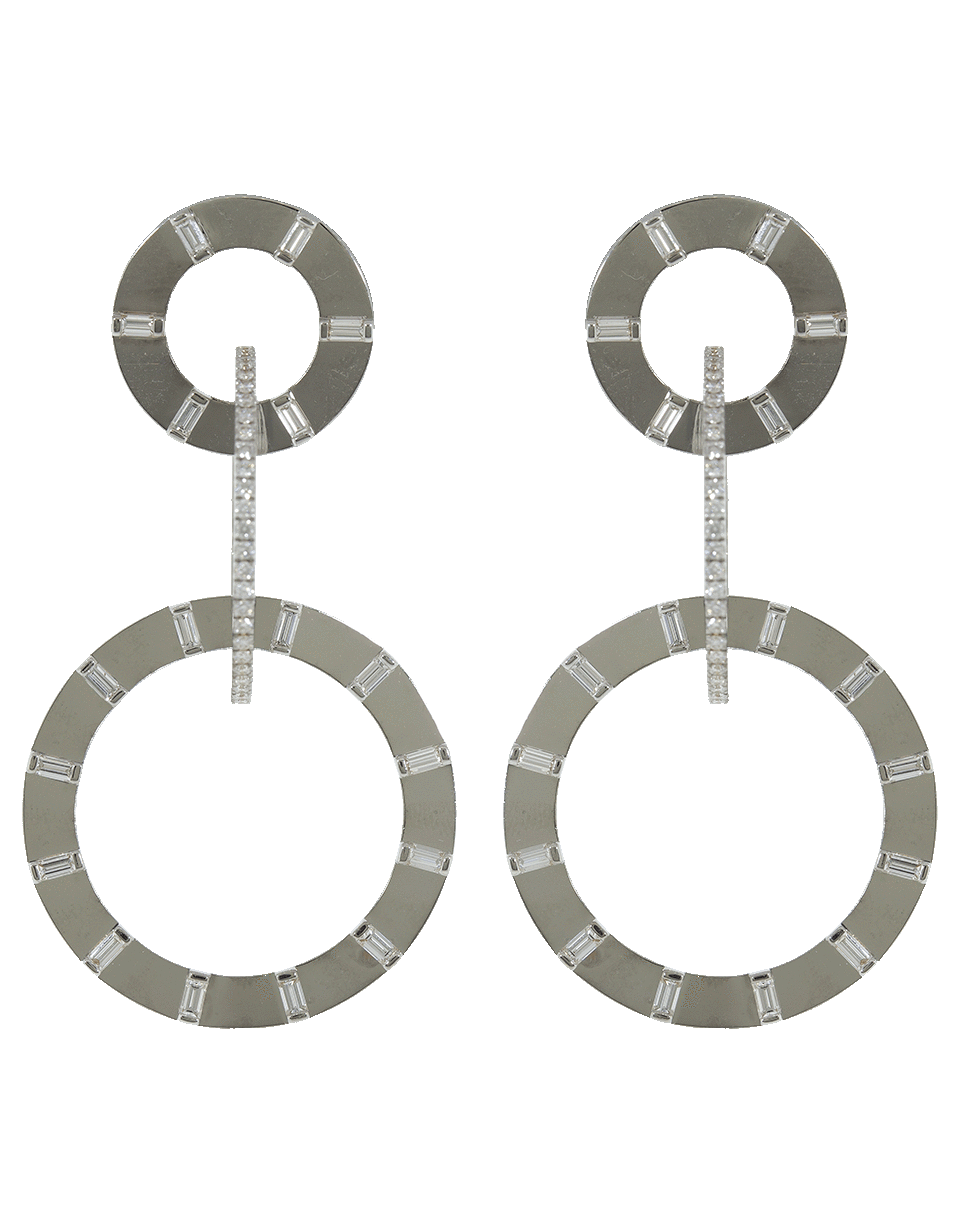 CADAR-Diamond Baguette Unity Earrings-WHITE GOLD