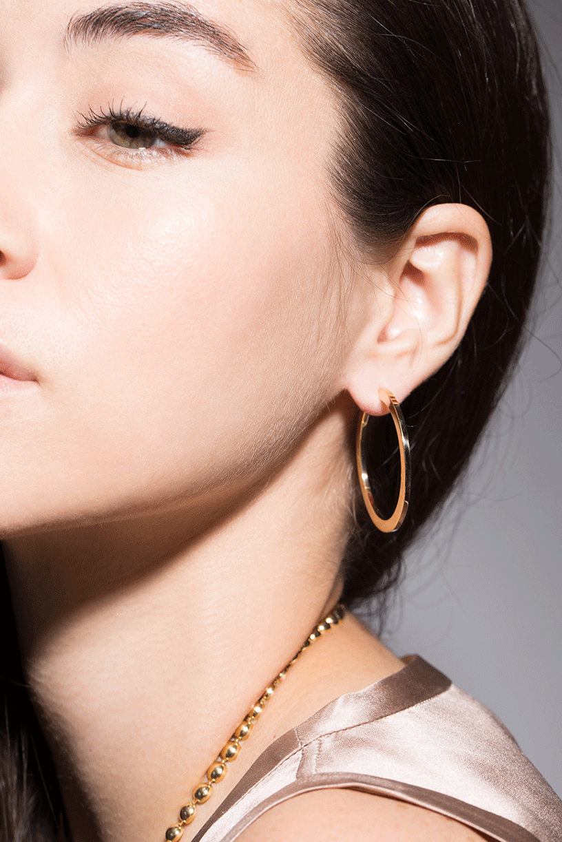 CADAR-Large Plain Hoops-YELLOW GOLD