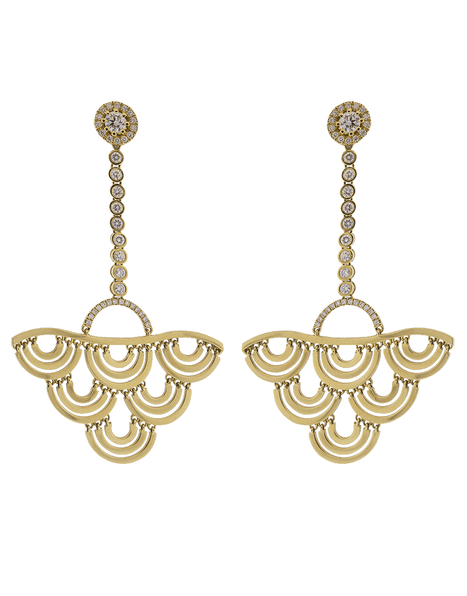 CADAR-Duet Diamond Earrings-YELLOW GOLD