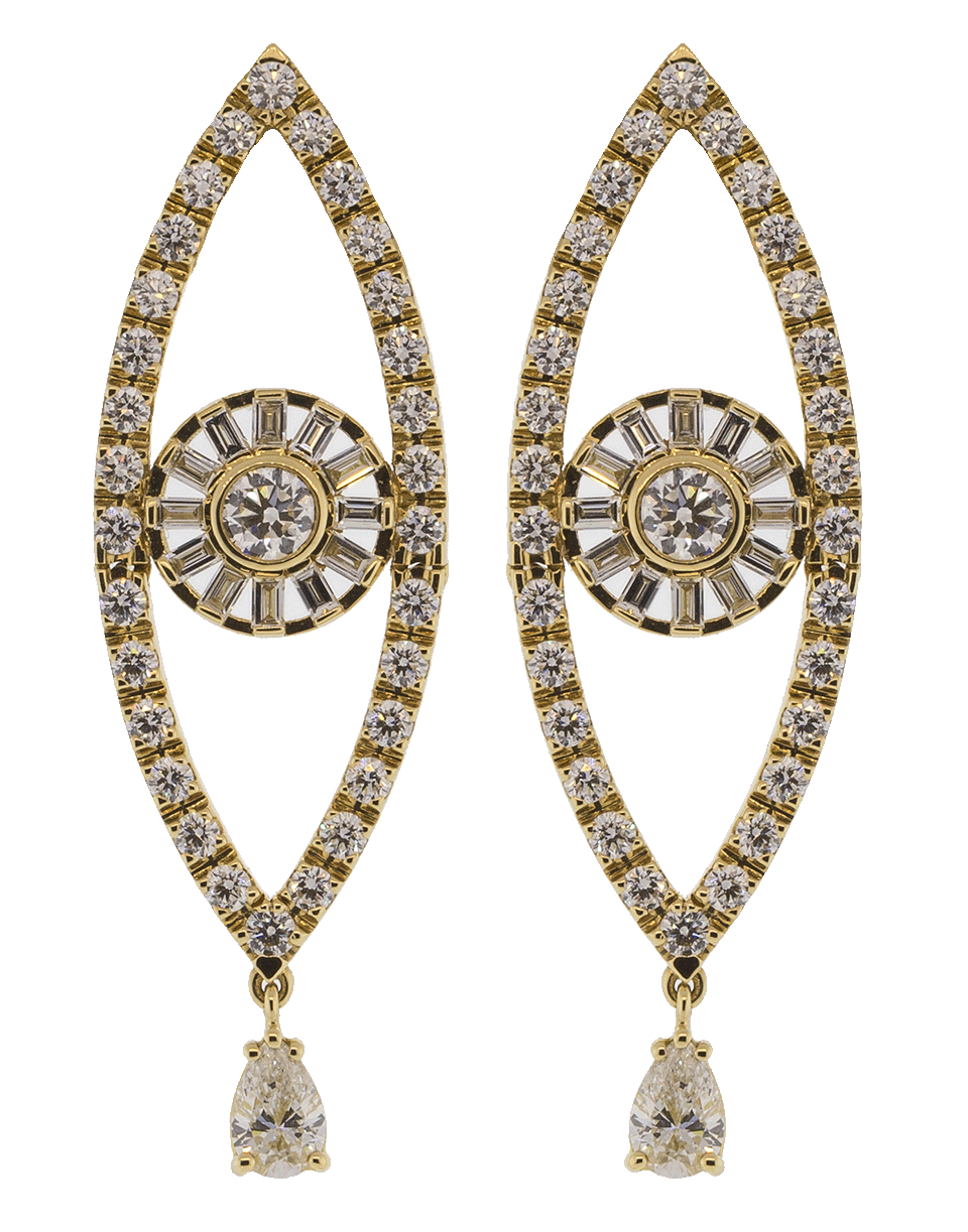 CADAR-Reflection Diamond Earrings-YELLOW GOLD