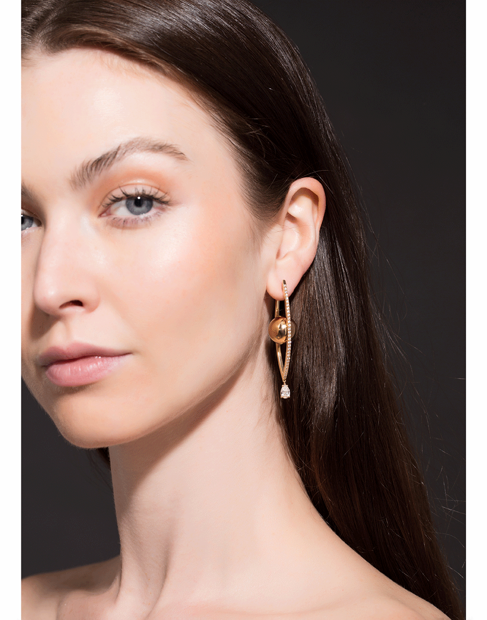 CADAR-Reflection Large Drop Earrings-YELLOW GOLD