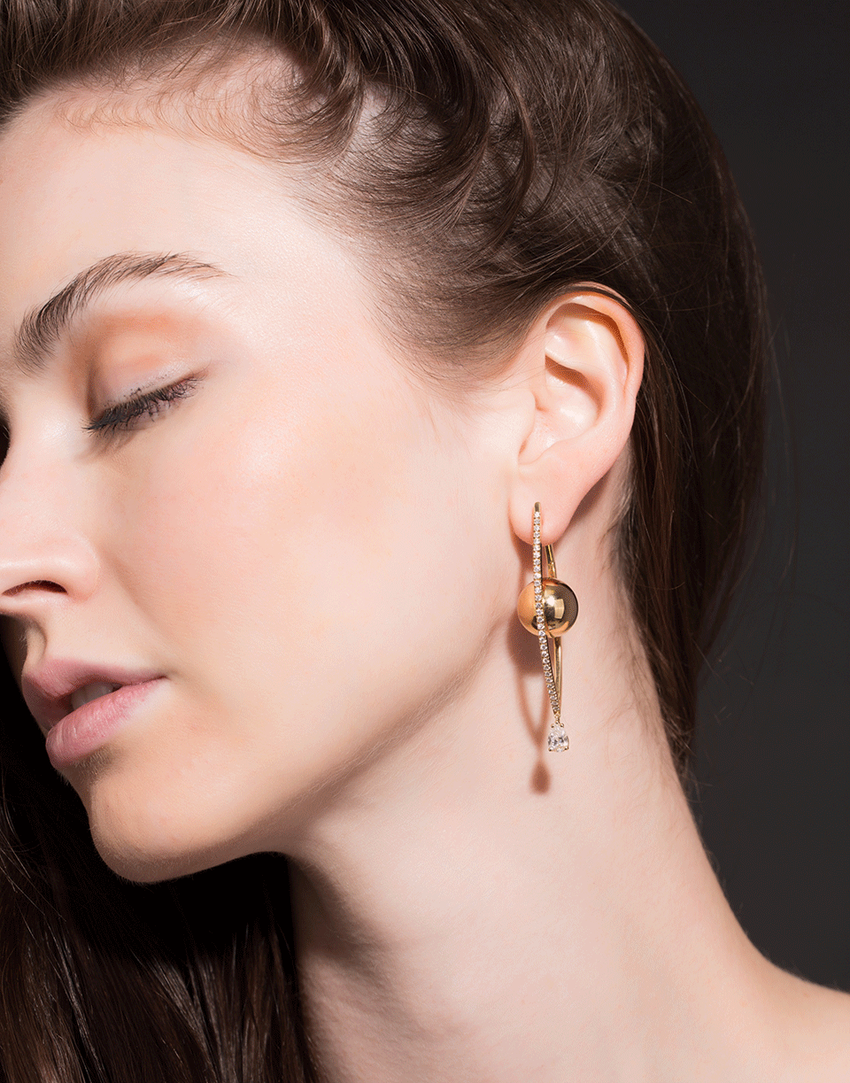 CADAR-Reflection Large Drop Earrings-YELLOW GOLD