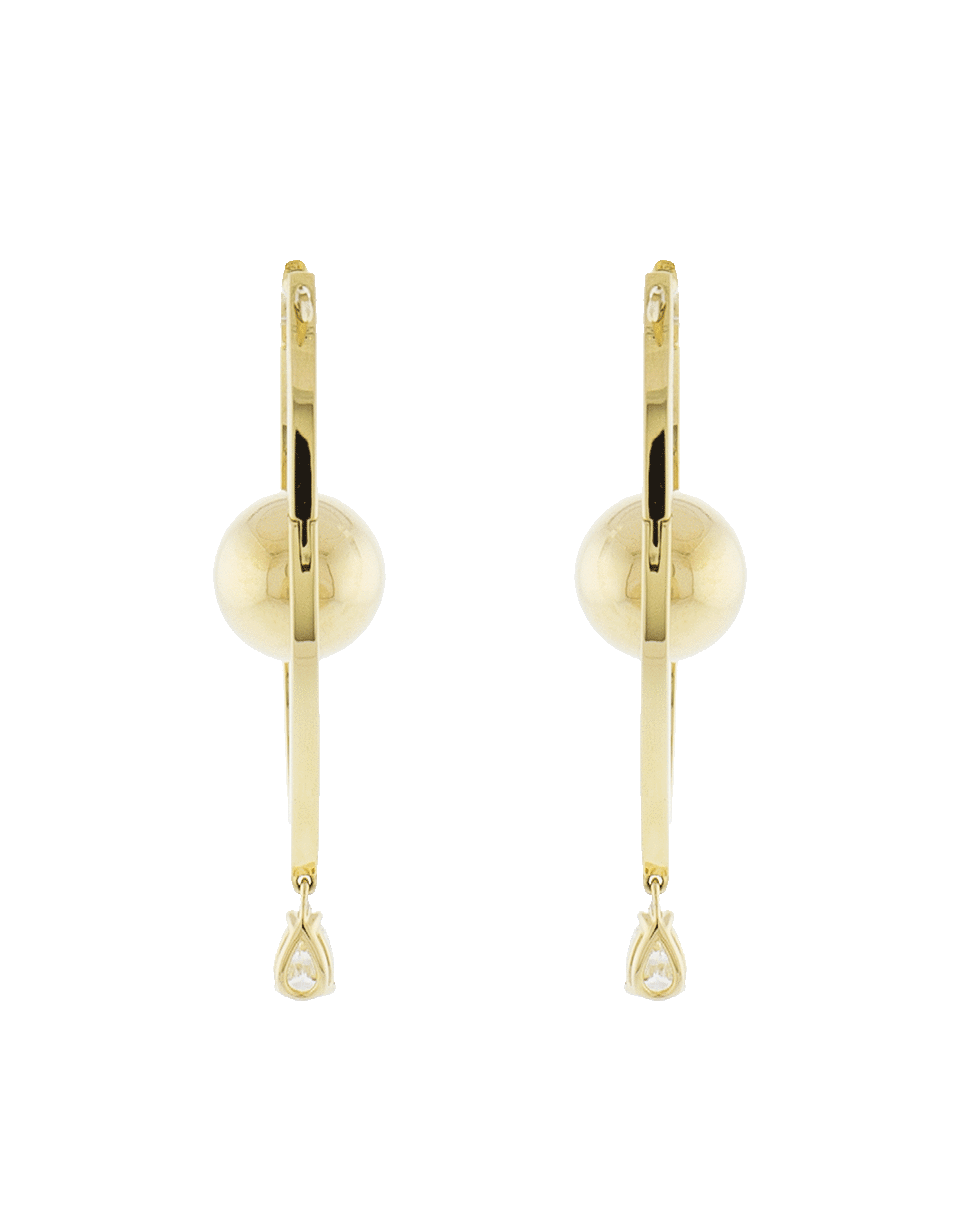 CADAR-Reflection Medium Drop Earrings-YELLOW GOLD