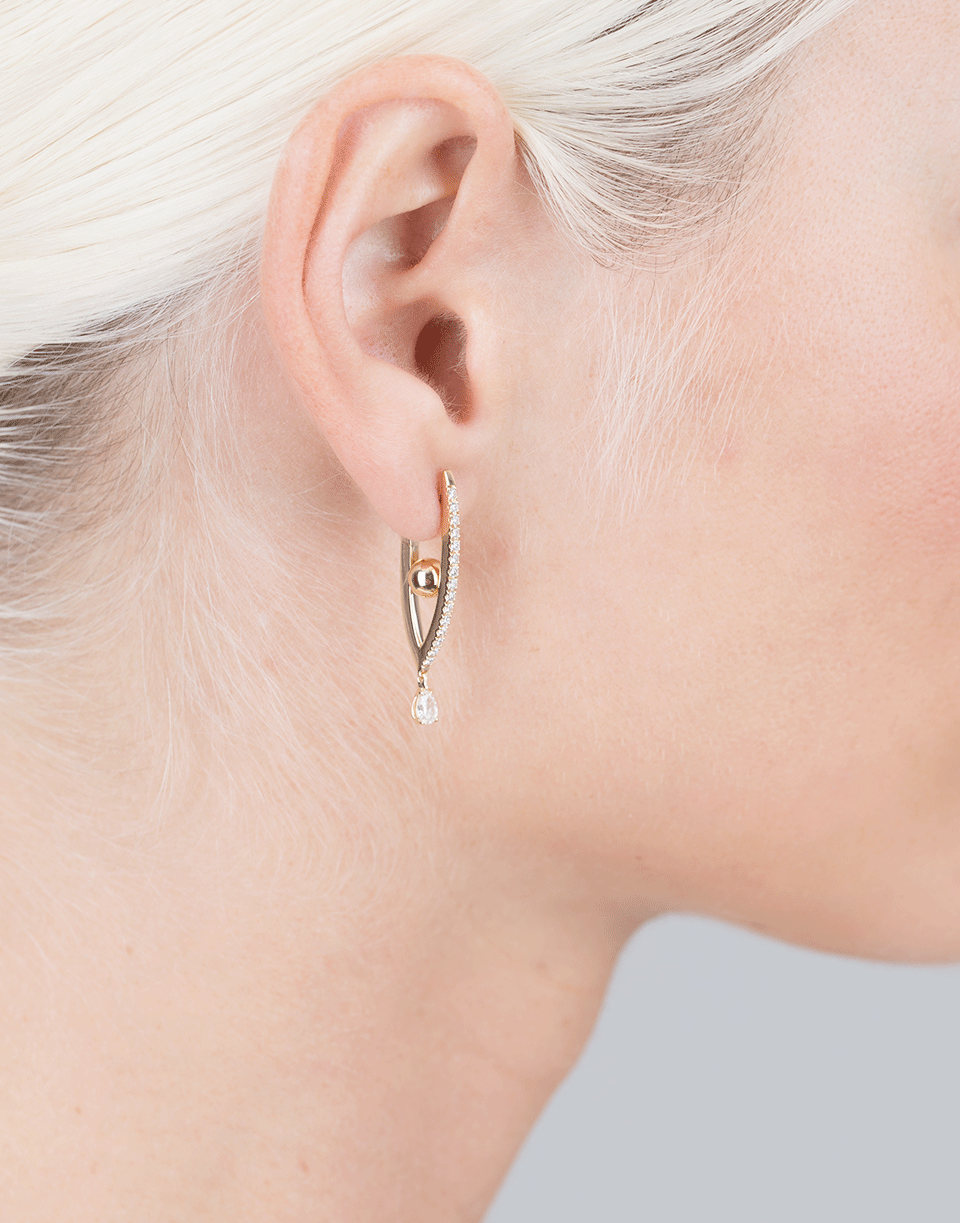 CADAR-Small Reflection Drop Earrings-YELLOW GOLD