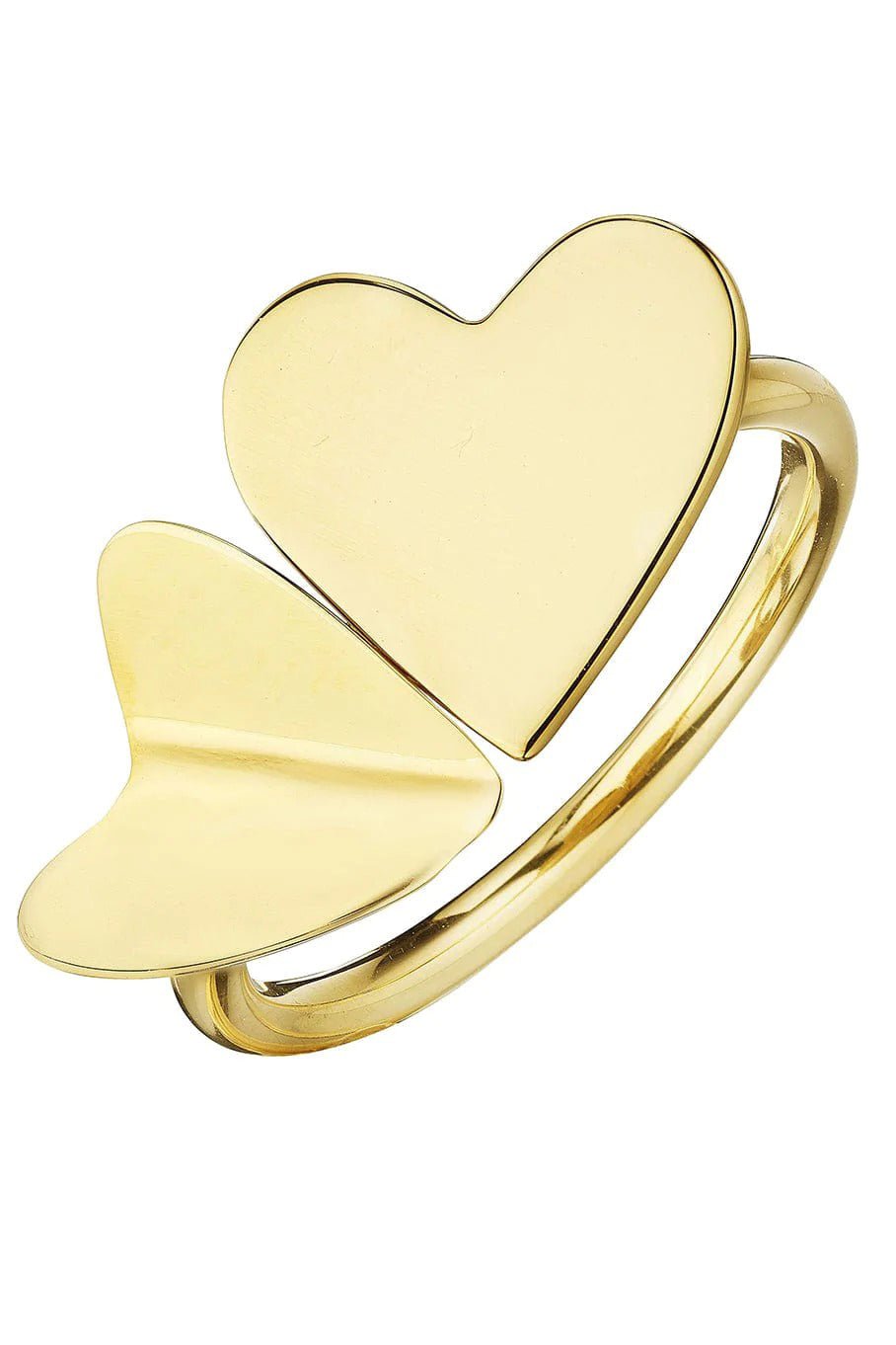 CADAR-Double Folded Heart Ring-YELLOW GOLD