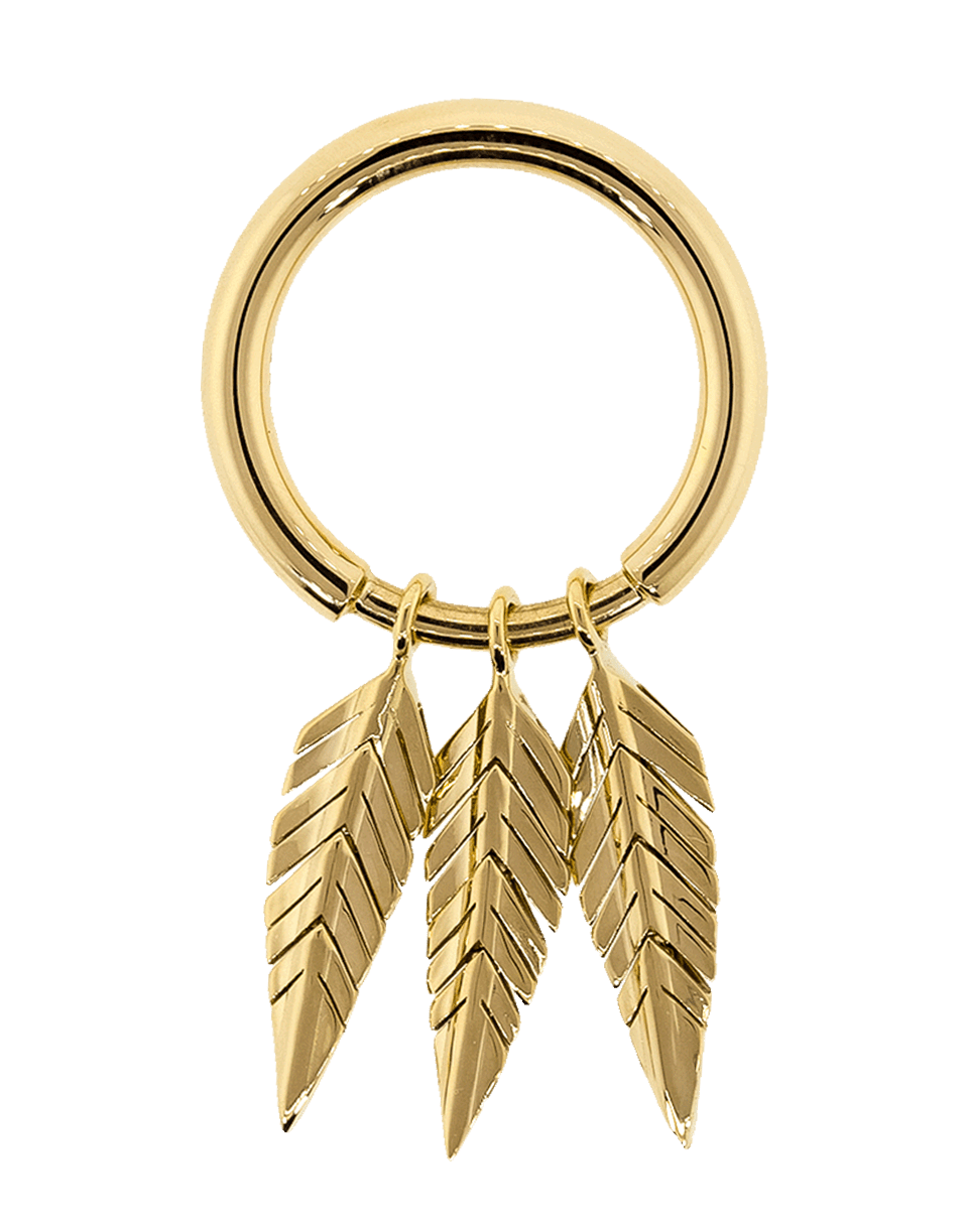 CADAR-Gold Three Feather Ring-YELLOW GOLD