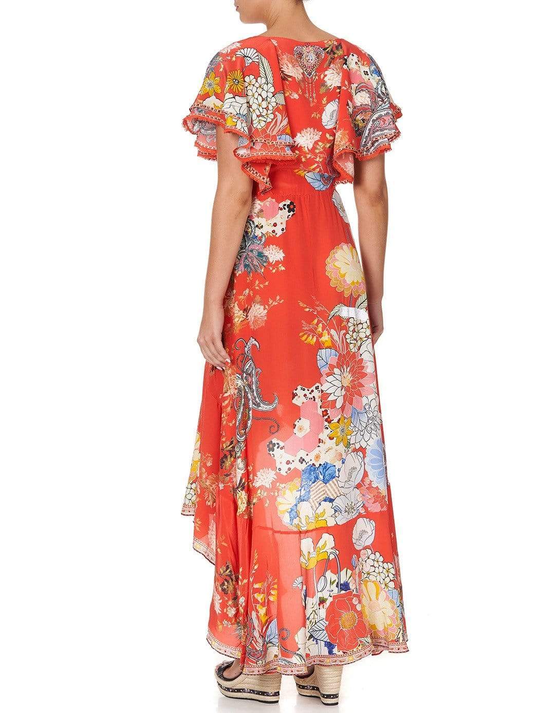 CAMILLA-Paisley In Patches Frill Sleeve Long Dress-