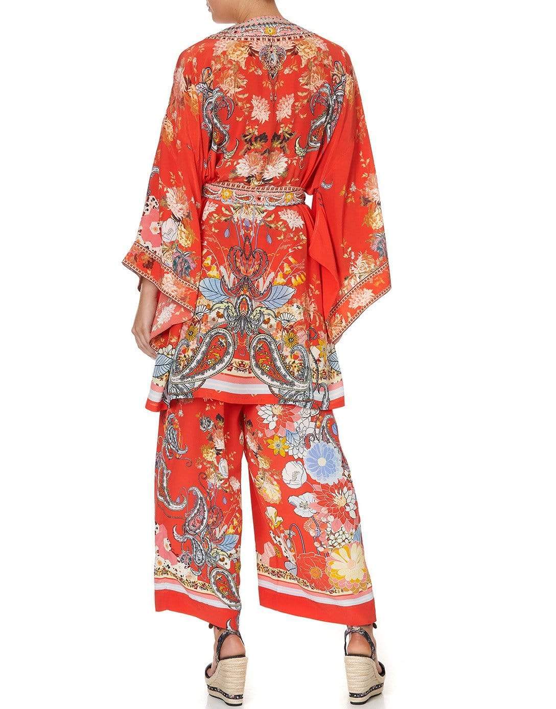 CAMILLA-Paisley In Patches Kimono With Tie Belt-PAISPATC