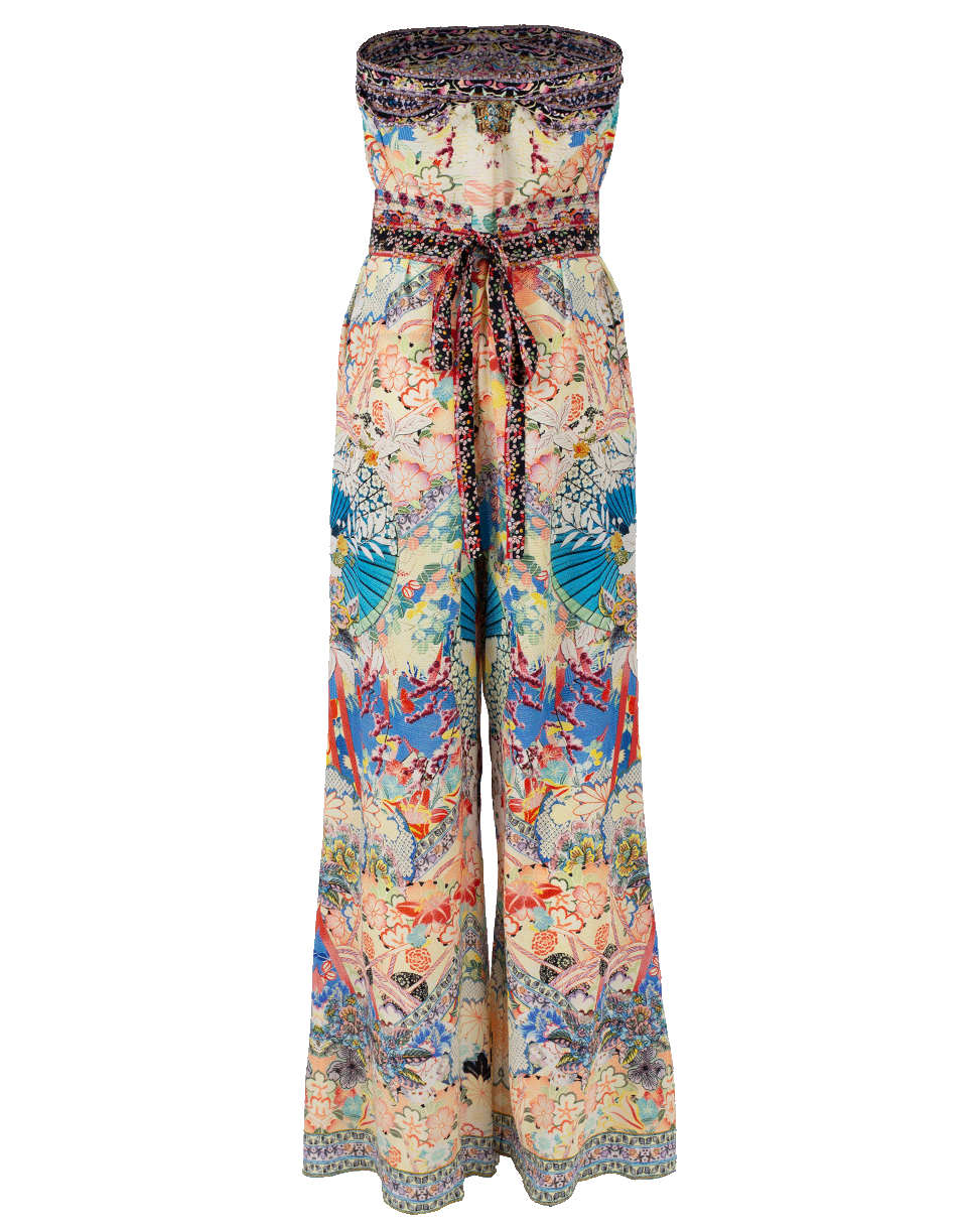 CAMILLA-Strapless Belted Jumpsuit-