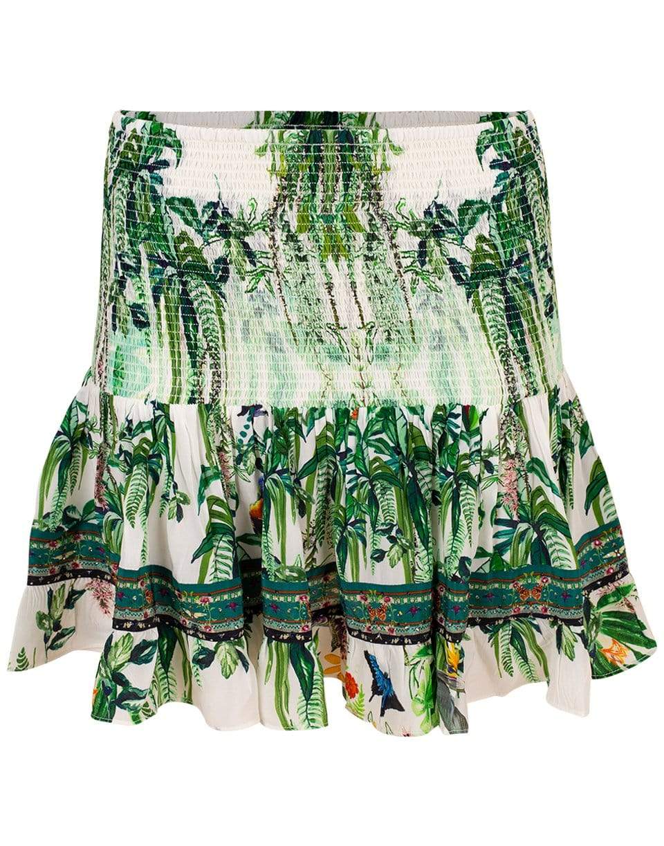 CAMILLA-Daintree Darling Print Short Shirred Skirt-