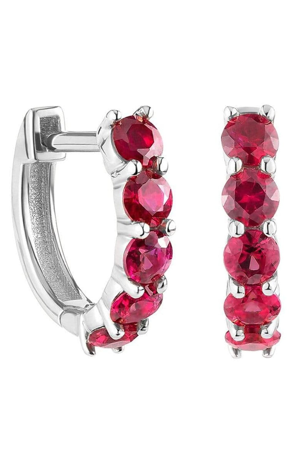 Ruby Sparkler Huggies - White Gold JEWELRYFINE JEWELEARRING CARBON & HYDE   