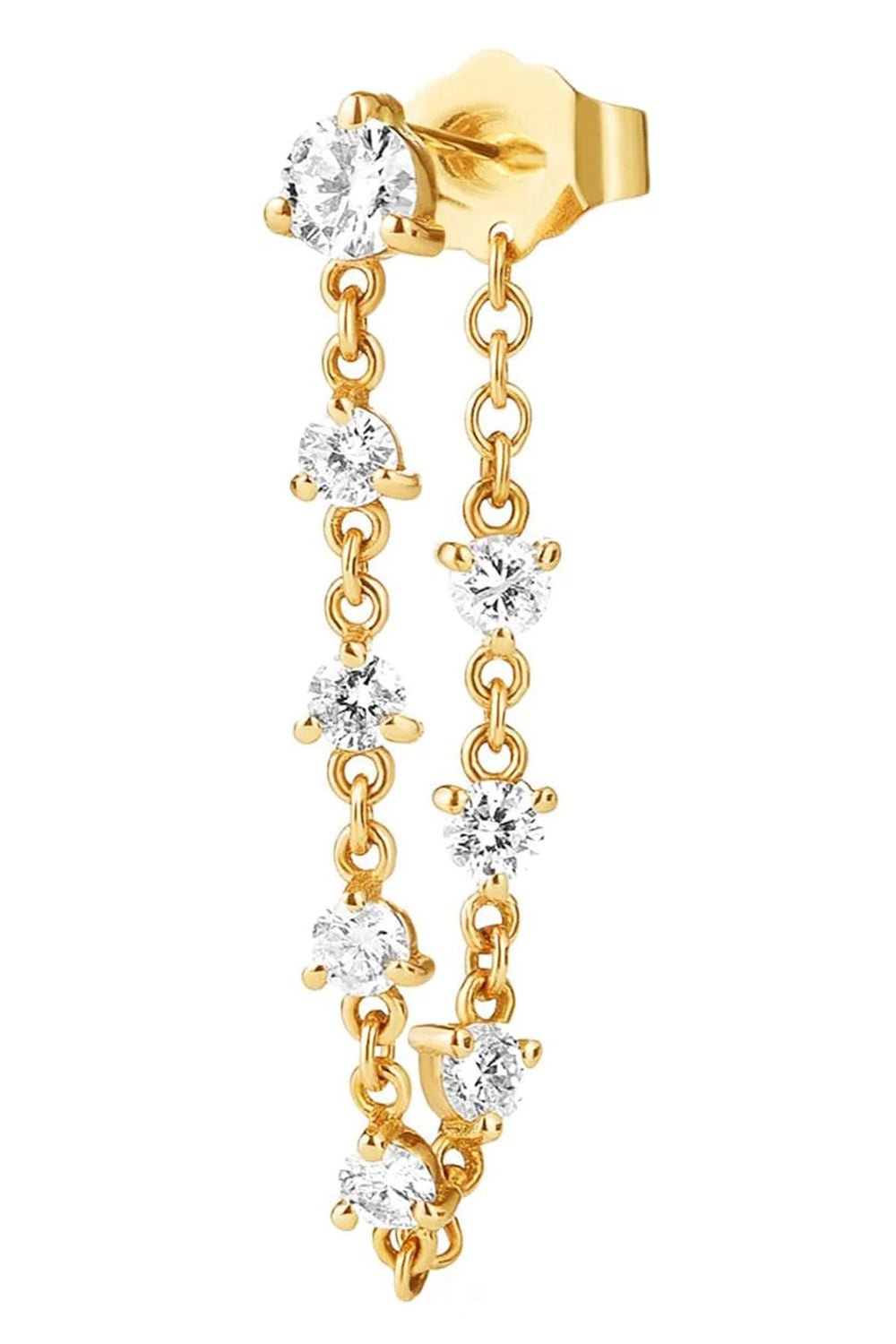 Sparkler Ear Chain - Yellow Gold JEWELRYFINE JEWELEARRING CARBON & HYDE   