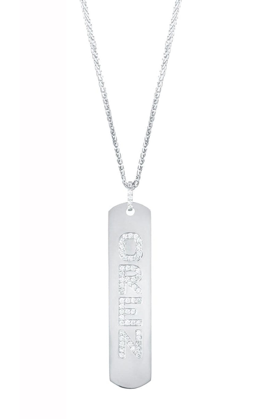 CARBON & HYDE-Longtag Necklace - White Gold-WHITE GOLD