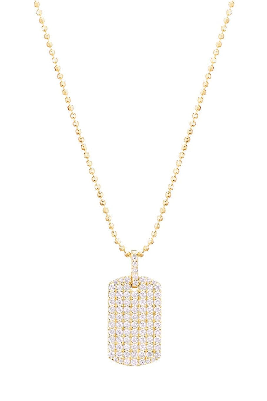 CARBON & HYDE-Diamond Dogtag Necklace - Yellow Gold-YELLOW GOLD