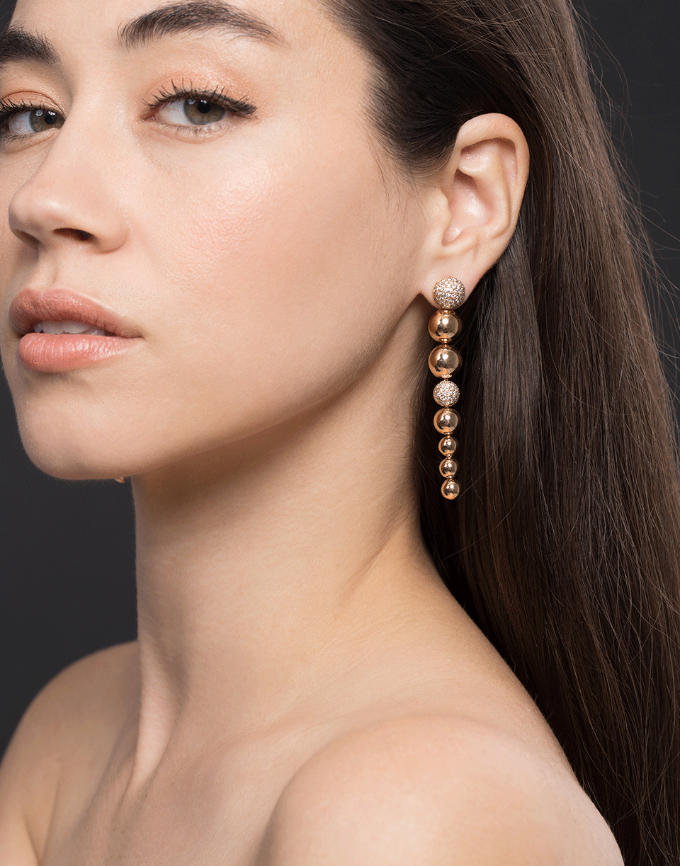 CARLA AMORIM-Diamond Pave Centipede Earrings-ROSE GOLD
