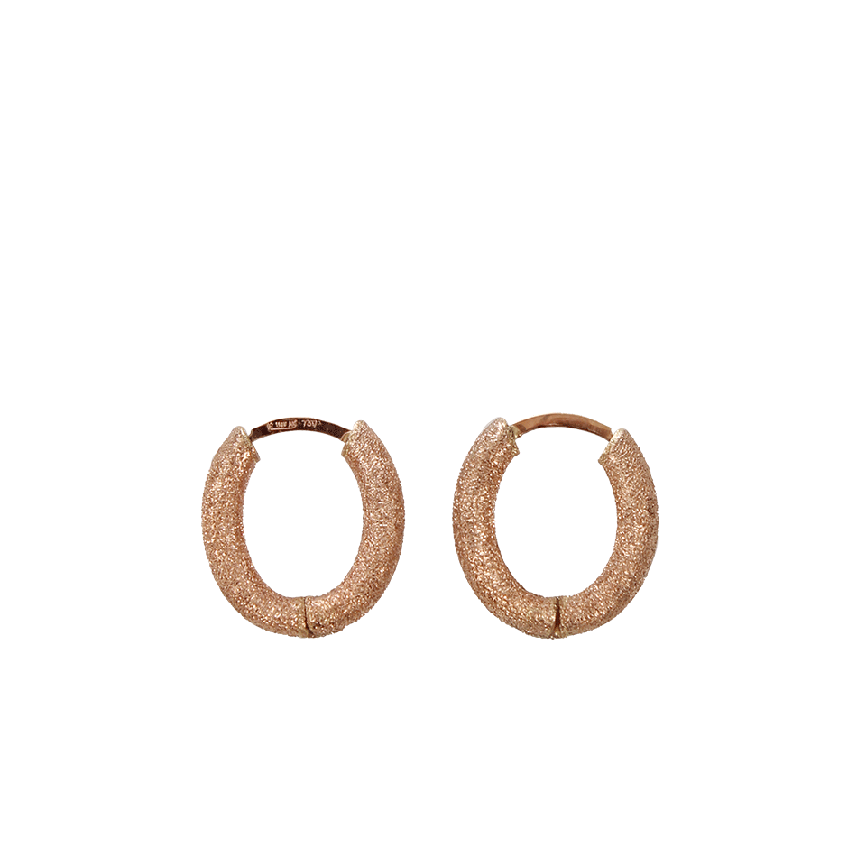 CAROLINA BUCCI-Mirador Sparkle Gold Huggie Earrings-ROSE GOLD