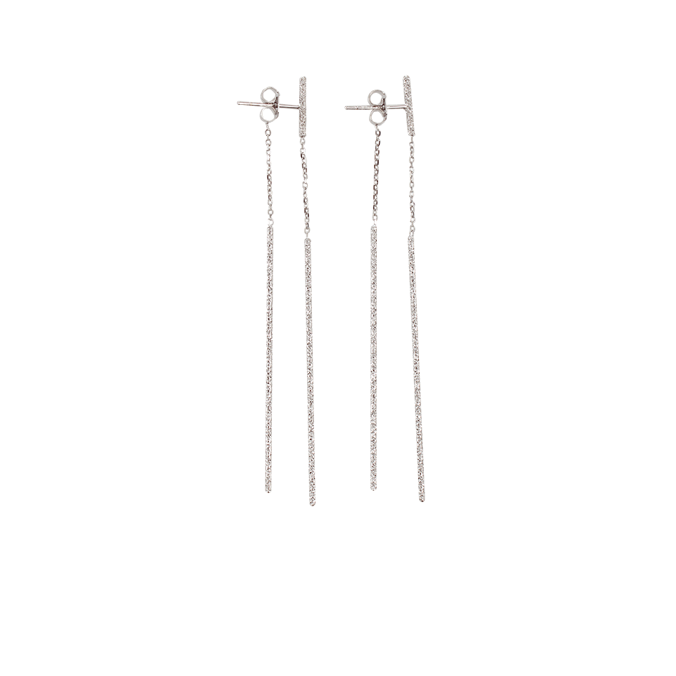 CAROLINA BUCCI-Gitane Double Sparkle Stick Earrings-WHITE GOLD