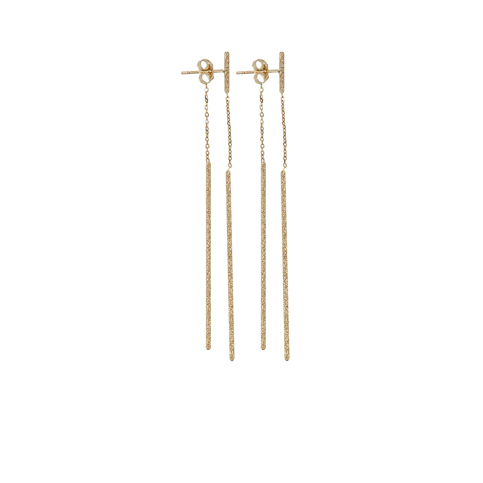 CAROLINA BUCCI-Gitane Double Sparkly Stick Earrings-YELLOW GOLD