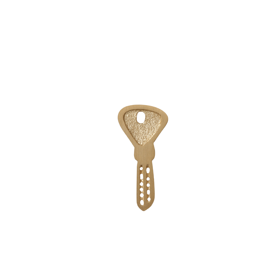 CAROLINA BUCCI-Looking Glass Small Satin Key Pendant-YELLOW GOLD