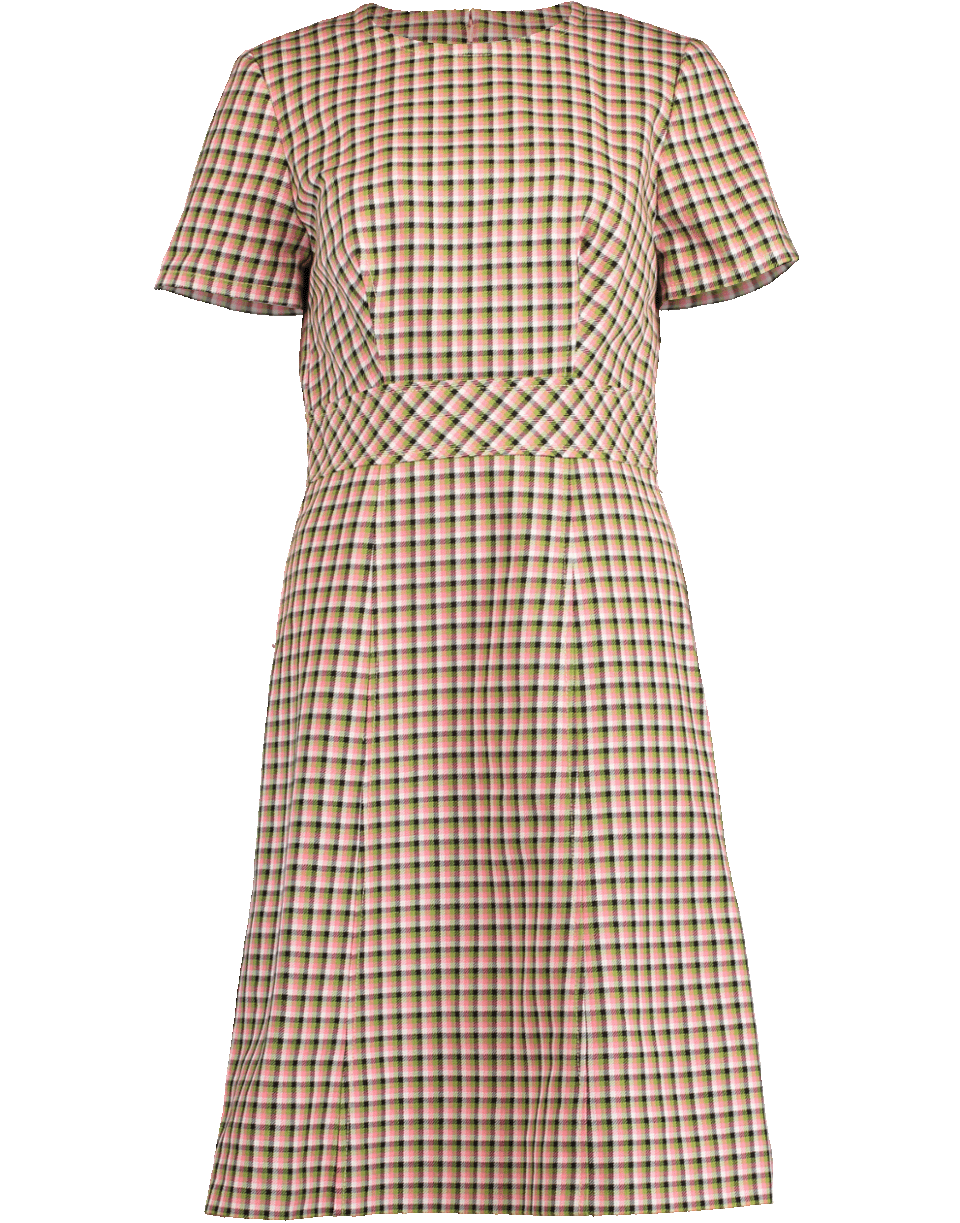 CAROLINA HERRERA-A-Line Cotton Check Dress-