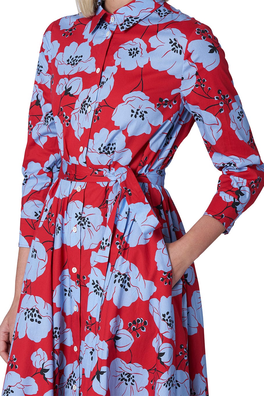 CAROLINA HERRERA-Collared Shirt Midi Dress-