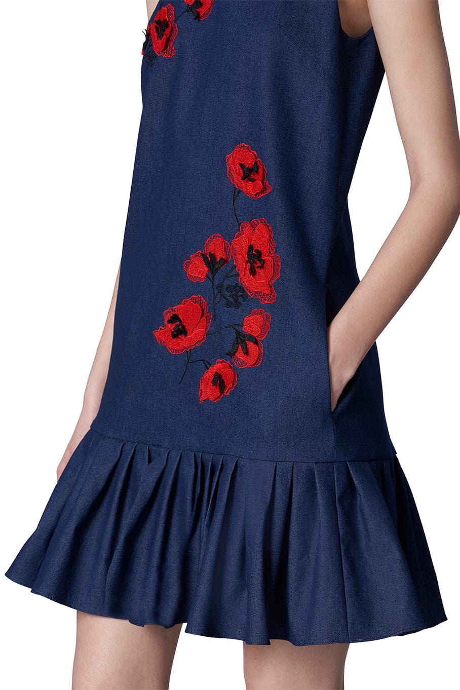 Embroidered Sleeveless Shift Dress CLOTHINGDRESSCASUAL CAROLINA HERRERA   