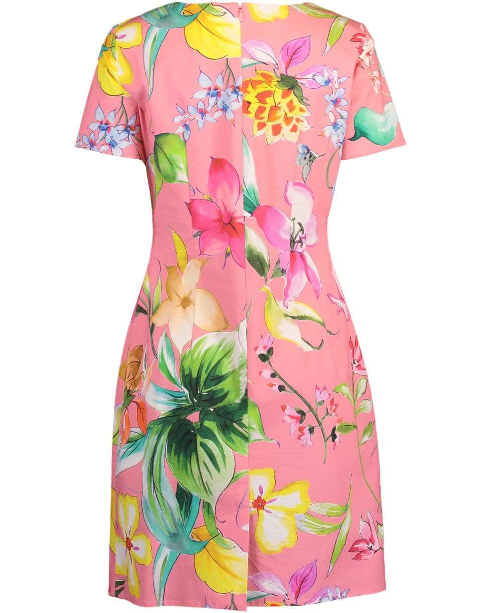 CAROLINA HERRERA-Floral Sheath Dress-PINK