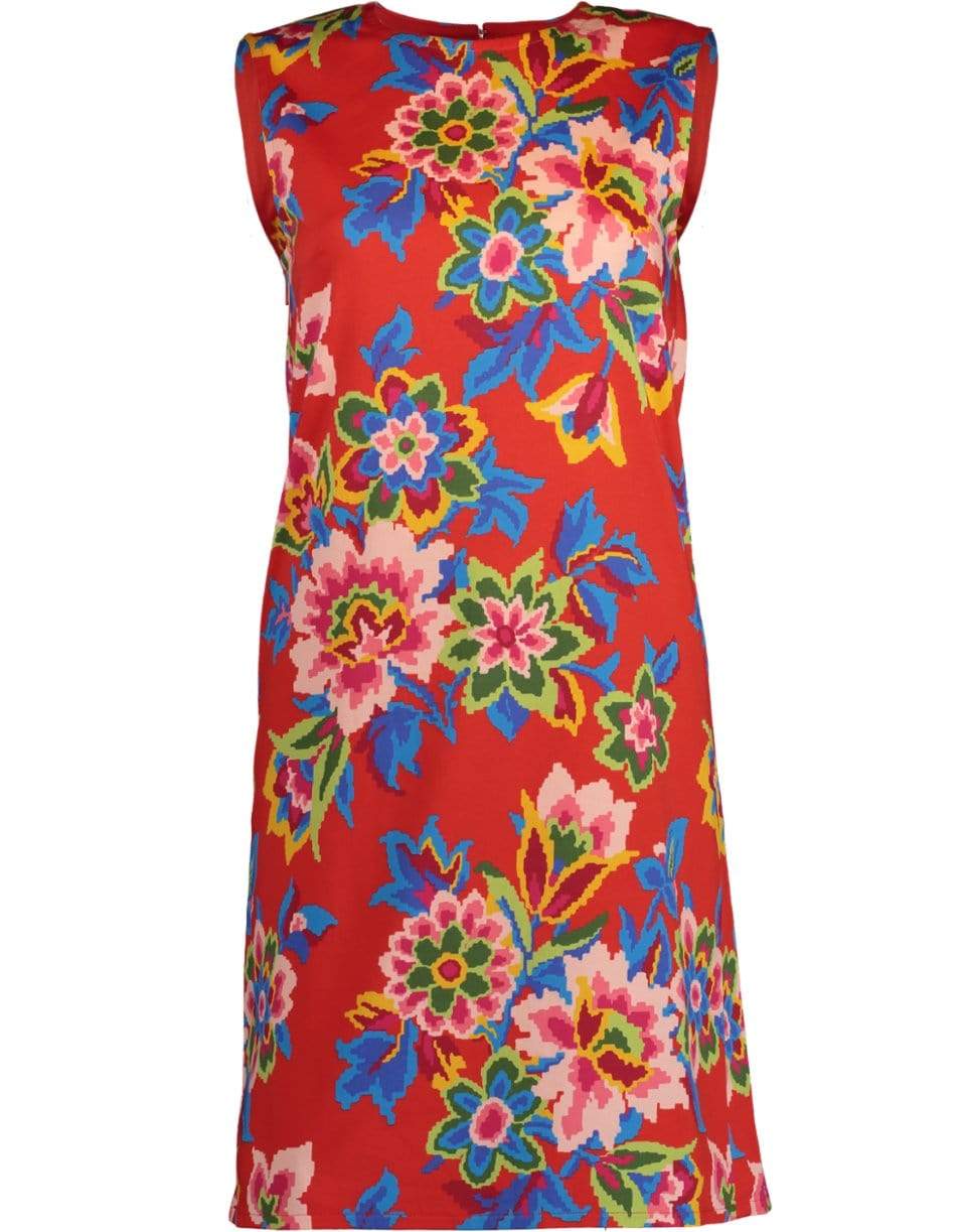 CAROLINA HERRERA-Pixel Floral Print Dress-