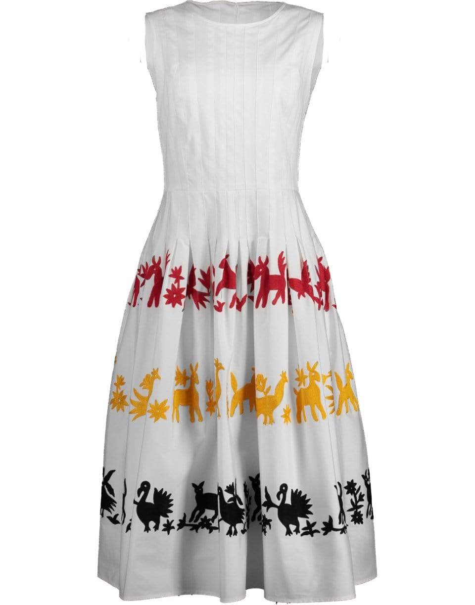 CAROLINA HERRERA-A-Line Embroidered Dress-WHITE