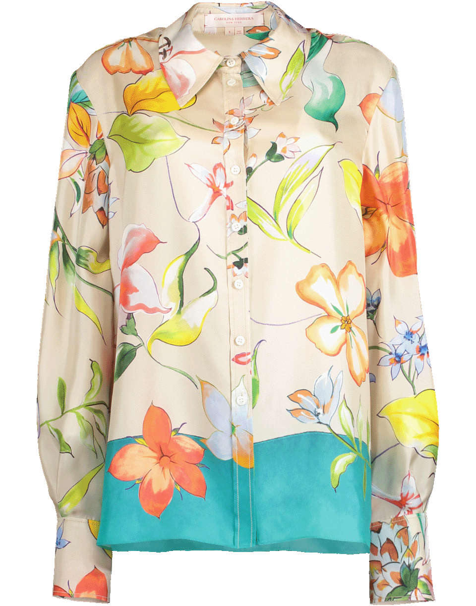 CAROLINA HERRERA-Oversized Border Floral Shirt-